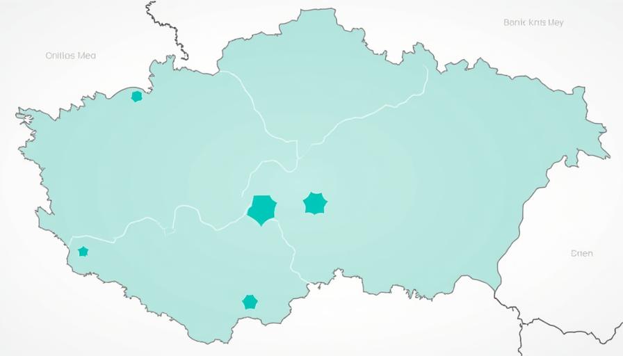A map of the Czech Republic showing all toll motorways highlighted.